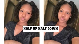 Half Up Half Down Space Buns Tutorial on Natural Hair