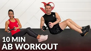 10 Minute Ab Workout at Home for Women & Men With Dumbbells or Without Equipment Weights