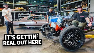 Donk Gets its Big Block eBay Crate Motor “Dropped in”, and We Box the Frame