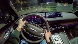 2023 Genesis GV80 Prestige - POV Snowy Night Drive (Binaural Audio)