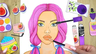 ASMR Doing Your Makeup with PAPER cosmetics 💄 Berries Skincare & makeup
