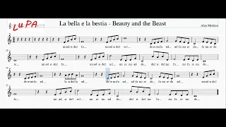 La bella e la bestia (Beauty and the Beast) - Flauto - Note - Spartito - Karaoke - Instrumental