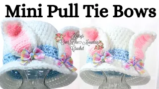 How To Make A Pull Tie Bow For The Crochet  Bunny Bucket Hat