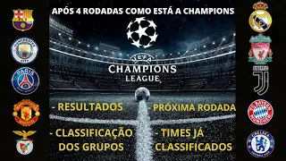 Champions League: Como ta a Liga dos Campeões após 4 rodadas | jogos, classificação e mais