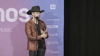 Brett Kissel wins 2019 Juno for "Country Album of the Year"