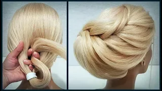 Красивые прически пошагово, Свадебная прическа. Объемная коса. Beautiful hairstyles step by step