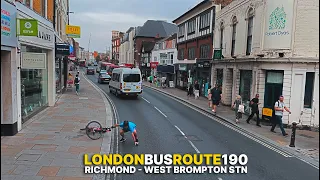 London Bus Ride from Richmond to West Brompton | Immersive Upper-Deck POV Experience aboard Bus 190