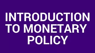 Introduction to monetary policy