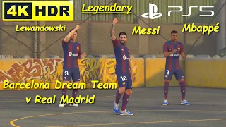 Barcelona 3v3 Dream Team v Real Madrid, Legendary Level, Volta FC 24 Gameplay (PS5 UHD 4K 60FPS HDR)