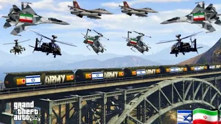 Irani Fighter Jets and War Helicopters Airstrike on Israeli Oil Supply Convoy in Jerusalem - GTA 5