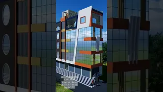 5 storey commercial building design with basement parking.
