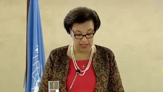 Commonwealth Secretary-General Patricia Scotland delivers her statement UN HRC