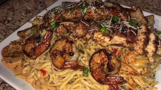 The best Cajun Chicken AND Shrimp Pasta!!!