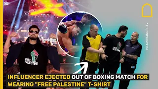 FURY V KSI MATCH: INFLUENCER EJECTED OUT OF BOXING MATCH FOR WEARING "FREE PALESTINE" T-SHIRT