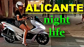SPAIN: ALICANTE (Alacant) - Night life (the beach and the pier)
