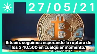 Bitcoin. seguimos esperando la ruptura de los $ 40.500 en cualquier momento.