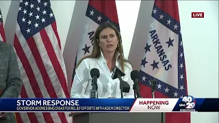 Arkansas Gov. Sarah Huckabee Sanders gives update on tornado response, recovery efforts