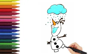 How to draw OLAF from the cartoon Frozen / Cartoon coloring / Draw OLAF ❤