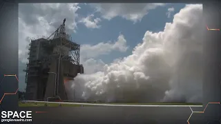 WATCH a long duration hot fire test of an RS 25 engine at the Fred Haise Test Stand