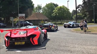 INSANE Lark McLaren P1 GTR road legal driving in insane convoy and start ups!