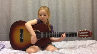 Урок игры на гитаре от Майи, 6 лет /  Guitar lessons by Maya, 6 y.o