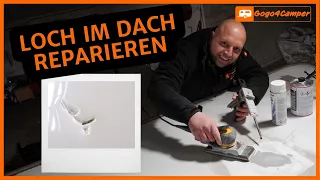 Loch in der Außenhaut vom Wohnwagen /Wohnmobil reparieren [Auffüllen, abdichten & neu lackieren]