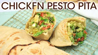 Chicken Pita Sandwich With Pesto & Feta: Healthy Pita Sandwich Recipe | How To Cuisine