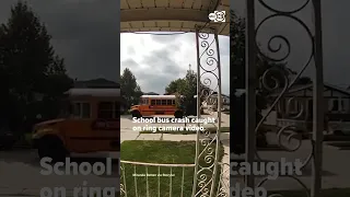 School Bus Crash Caught on Ring Camera Video in Racine, Wisconsin