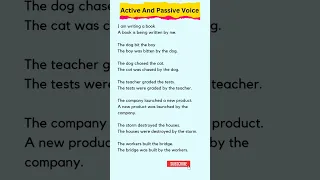 Active And Passive Voice | English Grammar #shorts #englishgrammar