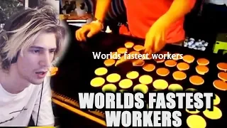 xQc Reacts to Fastest Workers Compilation with Moxy and Greek | with Chat!