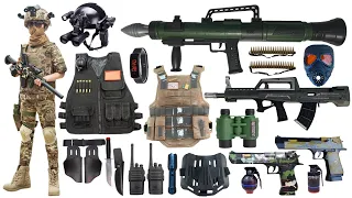 Special police weapon toy set unboxing, QBZ, M146 automatic rifle, howitzer, sniper gun, bomb