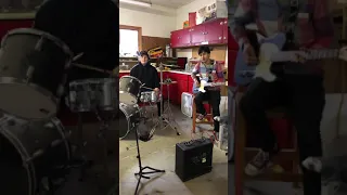 2 dudes in a garage play Enola Gay by the Treble Spankers