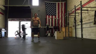 Training 5/25- 45 cals 15 power cleans 15 Burpee box jump overs