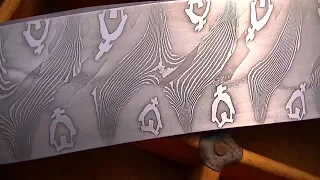 Damascus steel: La Capilla (The Chapel) Part 1. Making a twisted mosaic pattern blade.