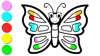 Draw and paint colorful Butterfly step by step  Art tips for kids Toddlers