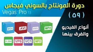 دورة سوني فيجاس لمونتاج الفيديو والصوت vegas pro - درس (59) أنواع الفيديو والفرق بينها