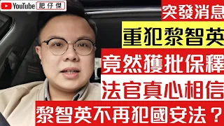 黎智英竟然獲准保釋 法官信肥佬黎唔再犯國安法？｜人大常委本週決定DQ區議員 建制三區可重奪議會｜曾志健缺席聆訊 蘋果日報有份協助潛逃？｜【肥仔傑．論政】