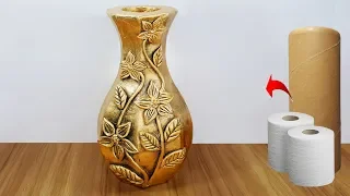 ফুলদানী তৈরি শিখুন  //Awesome flower vase make with paper roll