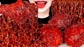 ASMR BLACK BEAN NOODLES SPICY CHICKEN RECIPE 진진짜라 핵불닭치킨 먹방 COOKING EATING SOUNDS MUKBANG | ZOEY ASMR