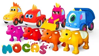 Sing with Mocas! Cartoons & Learn Farm Animals song for kids. Nursery rhymes & songs for kids.