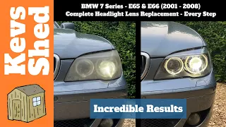 BMW 7 Series - E65 & E66 (2001 - 2008) Headlight Restoration. Complete Headlight Lens Replacement