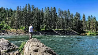 Bank Fishing for River Rainbow Trout (Smoked Trout Catch & Cook)