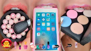 BARBIE PINK 🩷 Makeup Cosmetics Satisfying ASMR Eating Emoji Food Mukbang 먹방