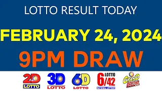 Lotto Result Today 9PM FEBRUARY 24 2024 (Saturday) 2D 3D 6D 6/42 6/55 PCSO