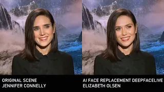 JENNIFER CONNELY AND ELIZABETH OLSEN ( FACE REPLACEMENT, DEEPFACELIVE )