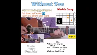 Without You - Mariah Carey guitar chords w/ lyrics & strumming tutorial