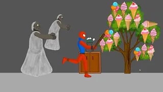 Granny vs SpiderMan Ice-Cream Sad Story Animation - Drawing Cartoons 2 HD - Raza Animations
