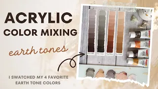 Swatching & Comparing The 4 Earth Tones | Acrylic Color Mixing