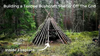 Building a Tipi / Wickiup Bushcraft Shelter - Full Build