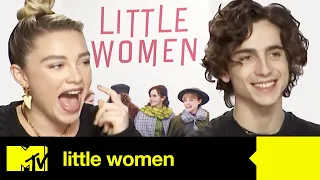 Little Women’s Timothée Chalamet & Florence Pugh Chat Greta Gerwig & Funny BTS Moments | MTV Movies